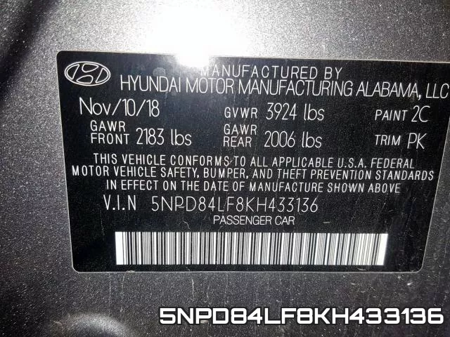 5NPD84LF8KH433136 фото 2
