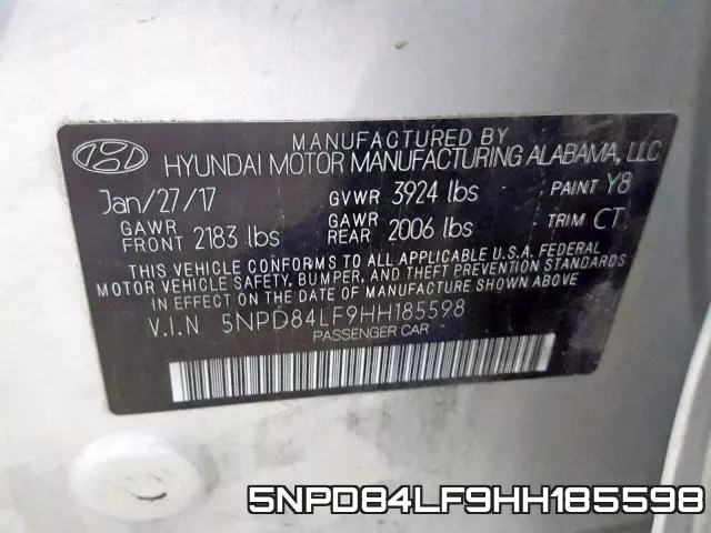 5NPD84LF9HH185598 фото 2