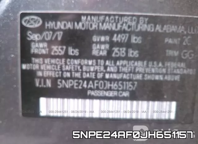 5NPE24AF0JH651157 фото 10