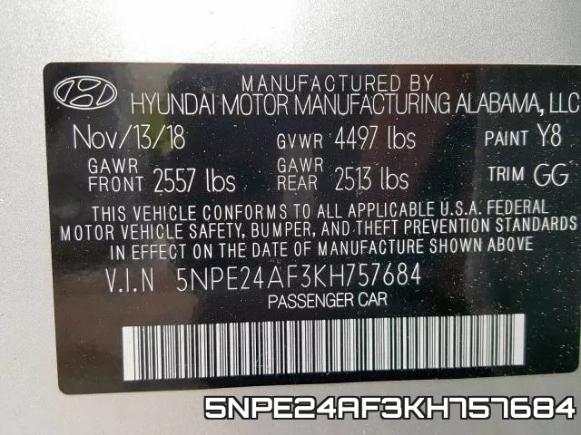 5NPE24AF3KH757684 фото 2