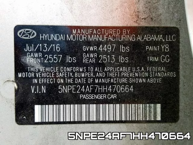 5NPE24AF7HH470664 фото 2