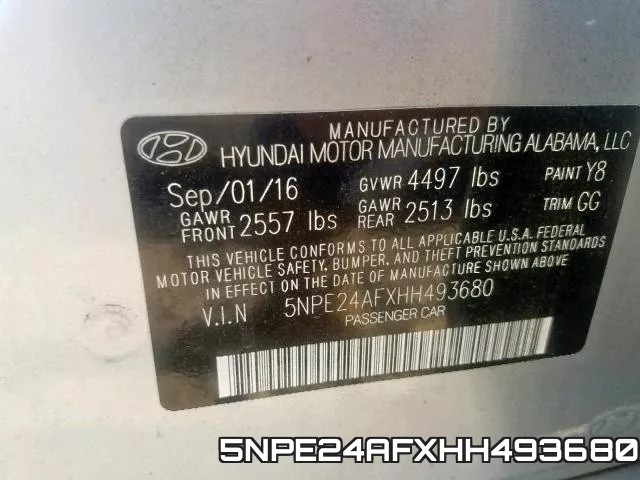5NPE24AFXHH493680 фото 2