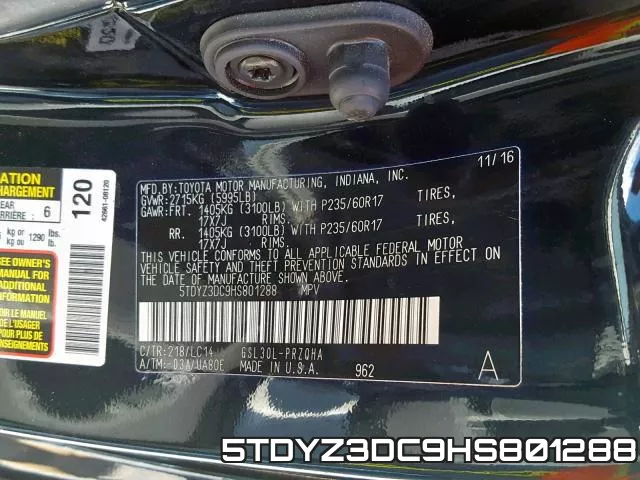 5TDYZ3DC9HS801288 фото 2