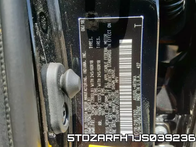 5TDZARFH7JS039236 фото 2