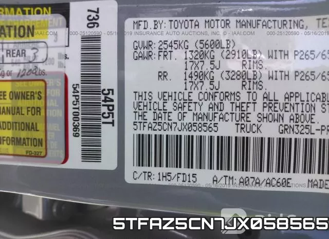 5TFAZ5CN7JX058565 фото 10