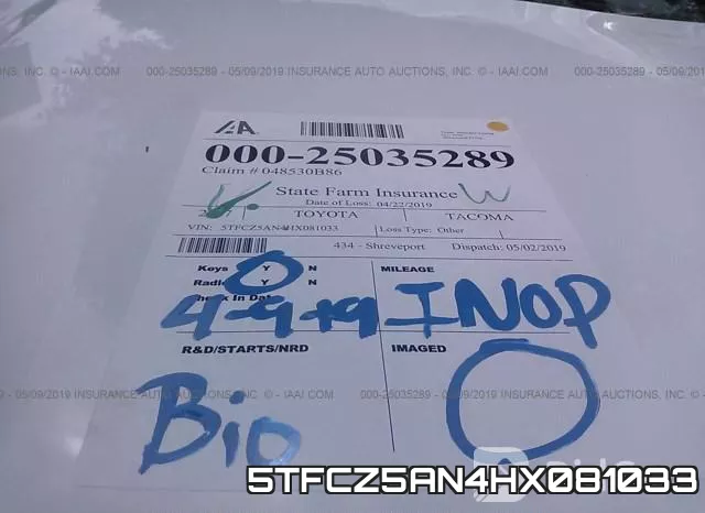 5TFCZ5AN4HX081033 фото 8
