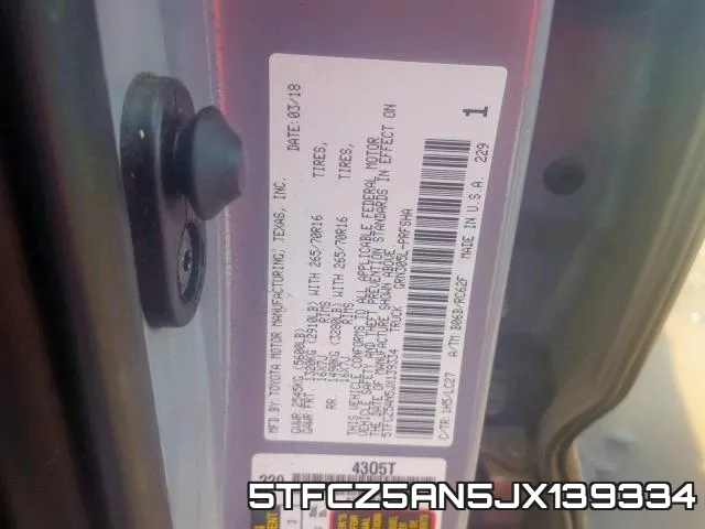 5TFCZ5AN5JX139334 фото 2