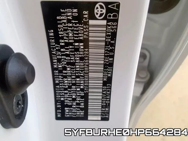 5YFBURHE0HP664284 фото 2