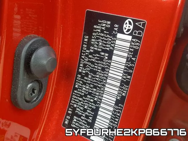 5YFBURHE2KP866776 фото 2