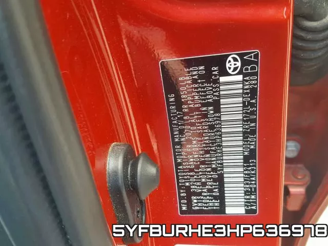 5YFBURHE3HP636978 фото 2