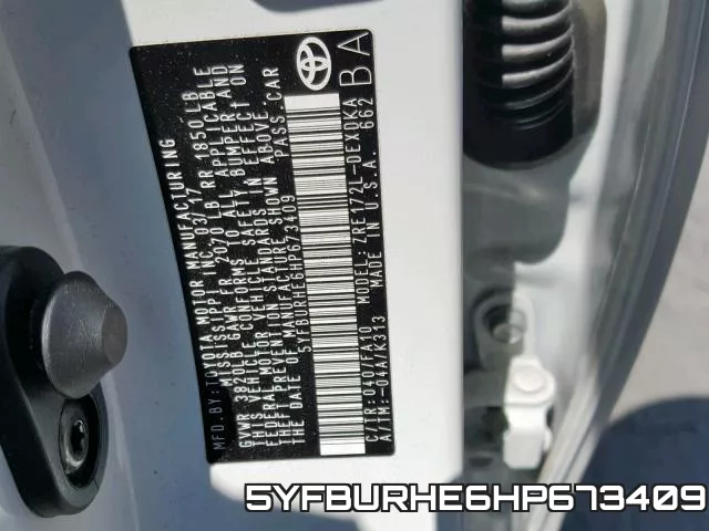 5YFBURHE6HP673409 фото 2