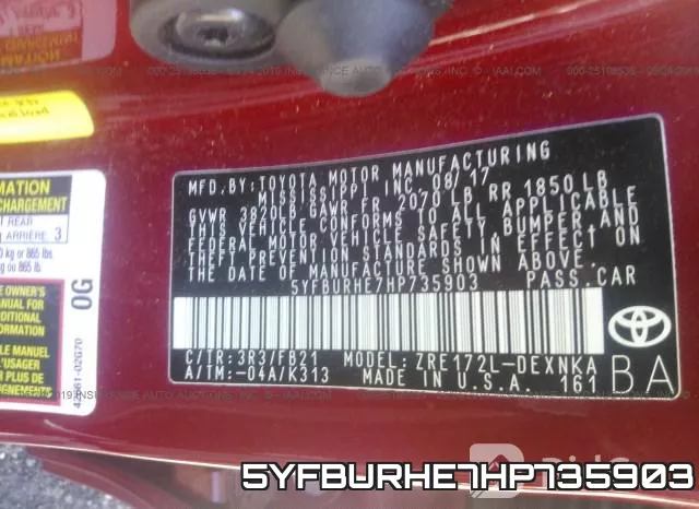 5YFBURHE7HP735903 фото 10
