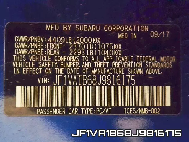 JF1VA1B68J9816175 фото 2