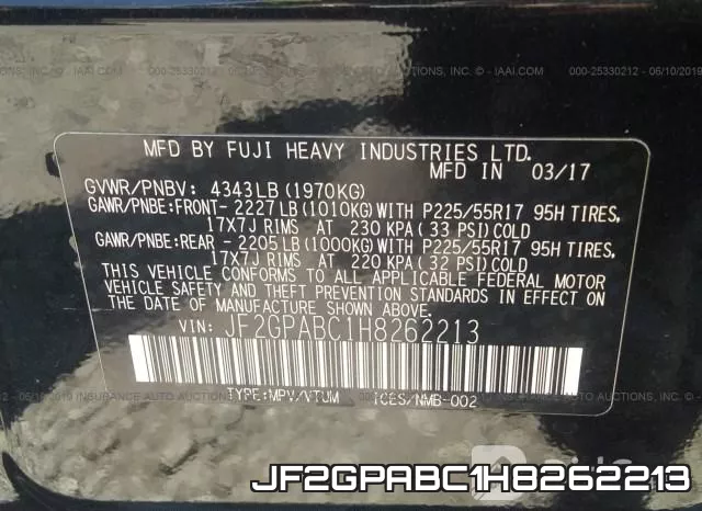 JF2GPABC1H8262213 фото 10