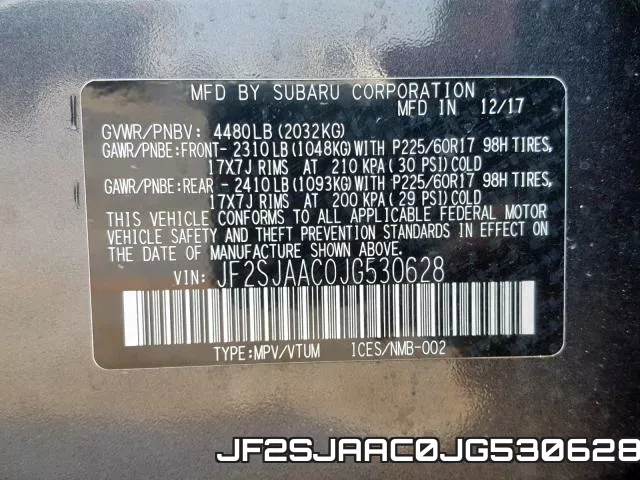 JF2SJAAC0JG530628 фото 2