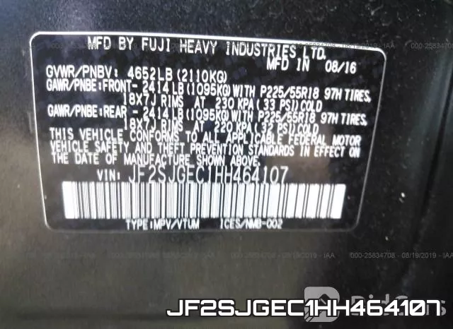JF2SJGEC1HH464107 фото 10