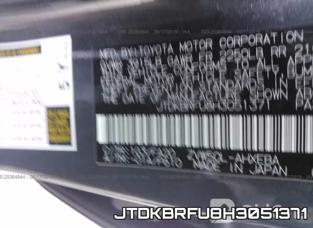 JTDKBRFU8H3051371 фото 10