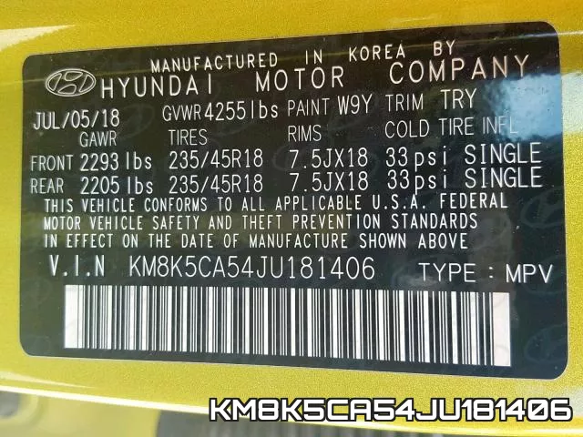 KM8K5CA54JU181406 фото 2
