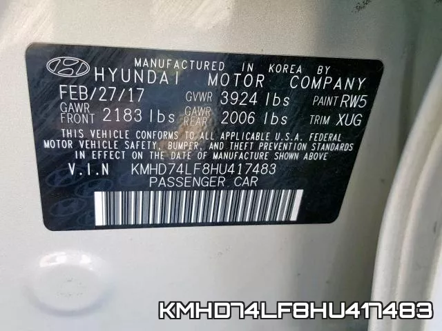 KMHD74LF8HU417483 фото 2