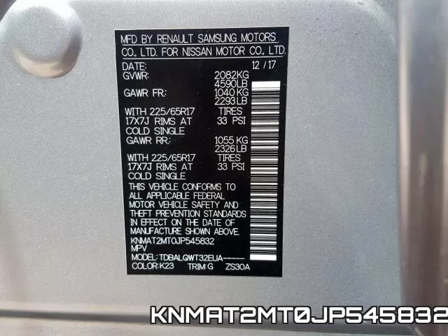KNMAT2MT0JP545832 фото 2