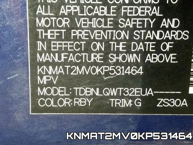 KNMAT2MV0KP531464 фото 2