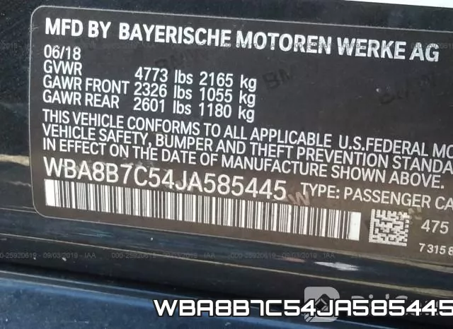WBA8B7C54JA585445 фото 10