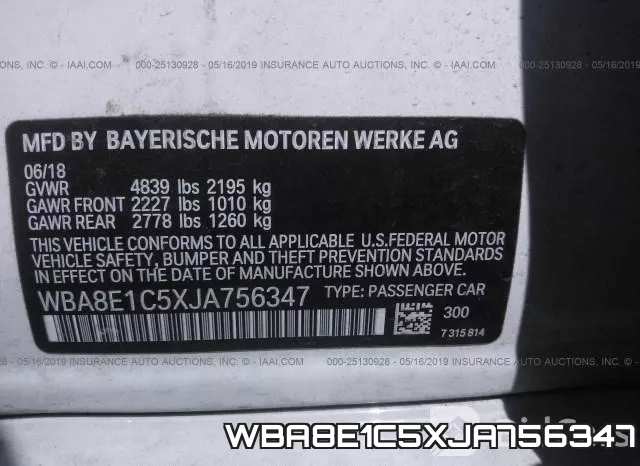 WBA8E1C5XJA756347 фото 10