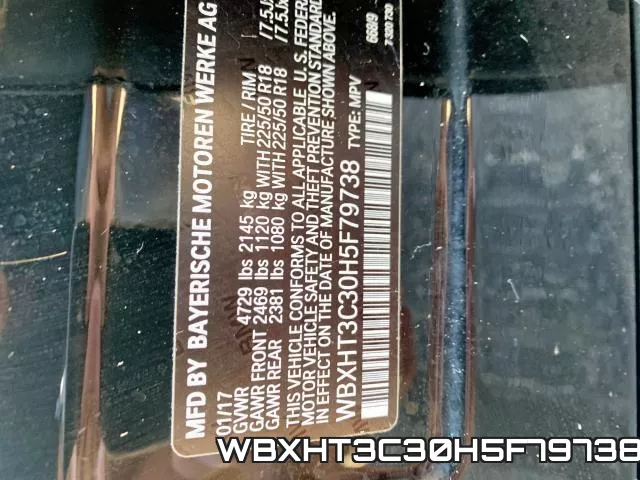 WBXHT3C30H5F79738 фото 2