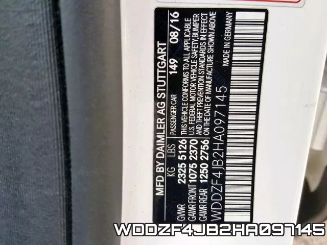WDDZF4JB2HA097145 фото 2