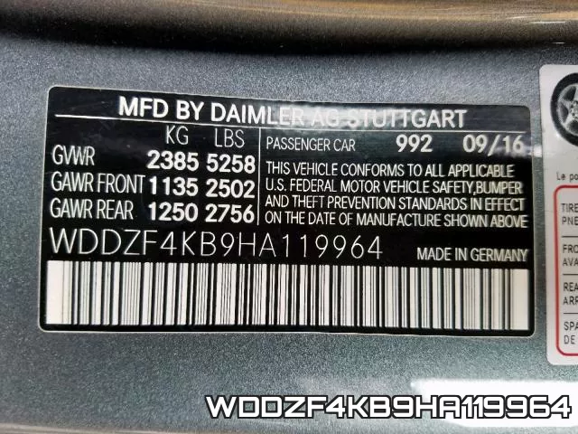 WDDZF4KB9HA119964 фото 2