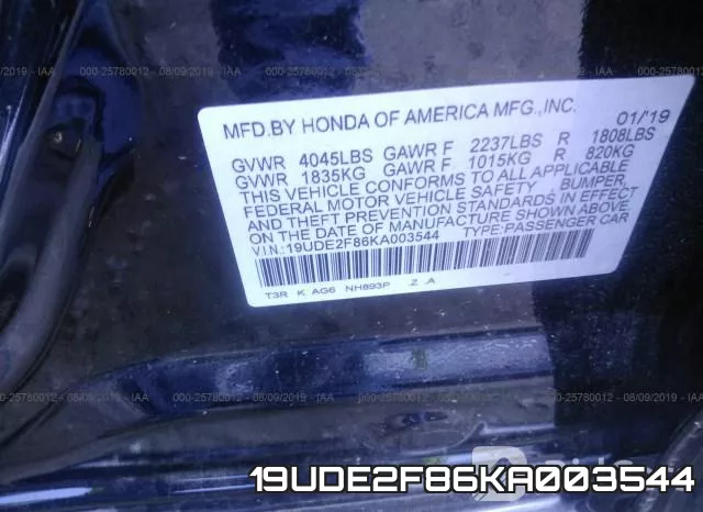 19UDE2F86KA003544 фото 10