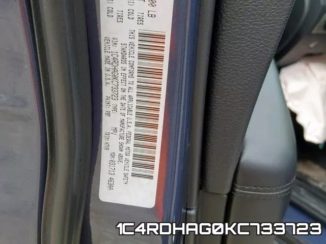 1C4RDHAG0KC733723 фото 2