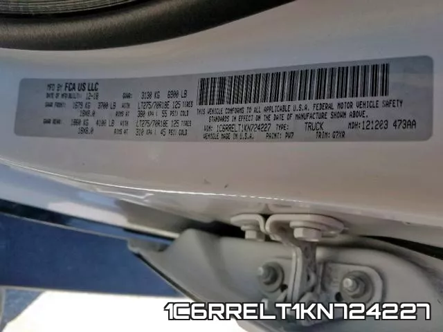 1C6RRELT1KN724227 фото 2