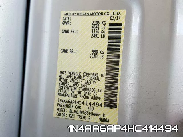 1N4AA6AP4HC414494 фото 2