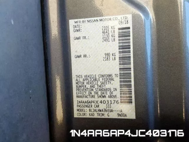 1N4AA6AP4JC403176 фото 2