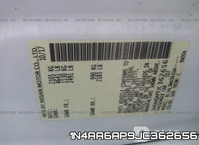 1N4AA6AP9JC362656 фото 10