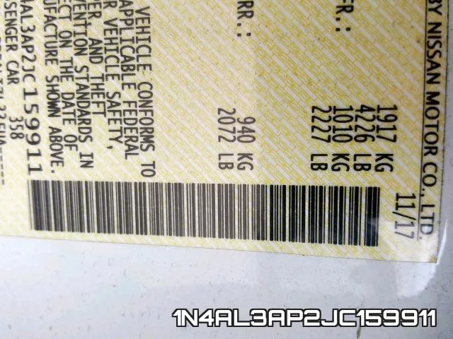 1N4AL3AP2JC159911 фото 2