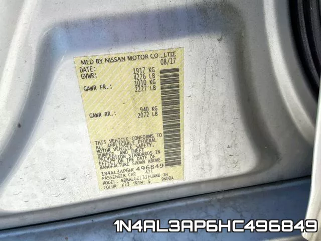 1N4AL3AP6HC496849 фото 2