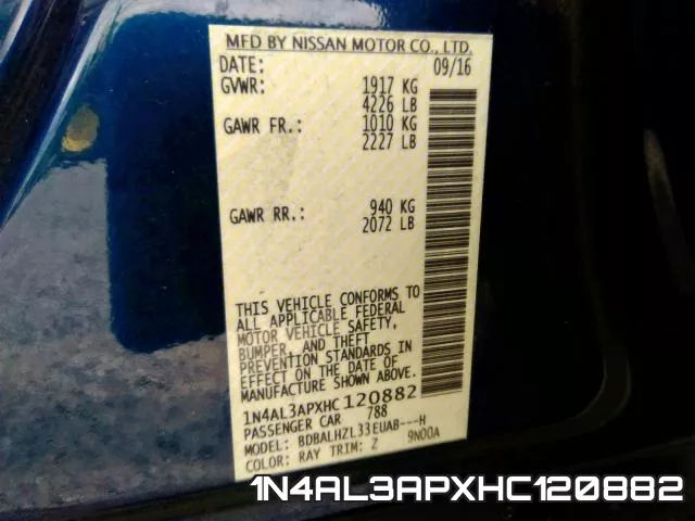1N4AL3APXHC120882 фото 2