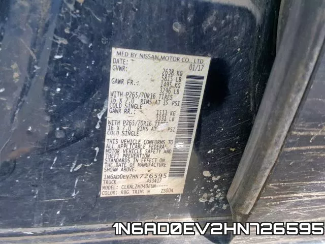 1N6AD0EV2HN726595 фото 2