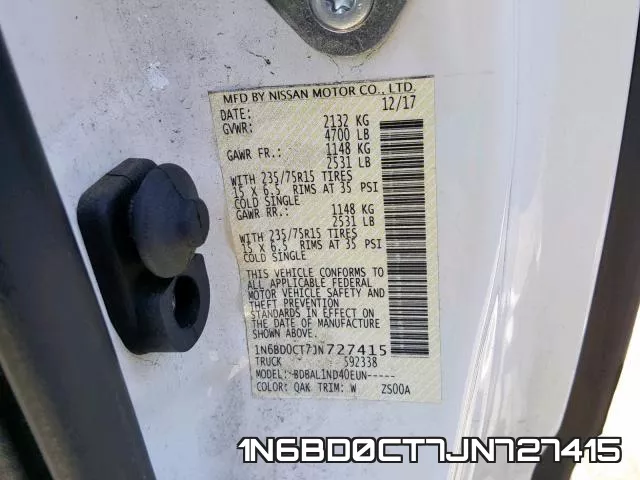 1N6BD0CT7JN727415 фото 2