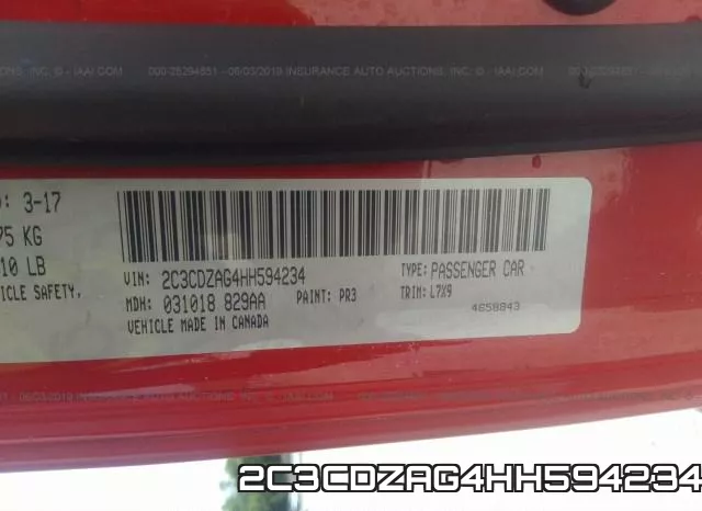2C3CDZAG4HH594234 фото 9