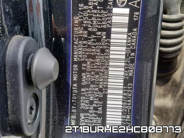 2T1BURHE2HC808773 фото 2