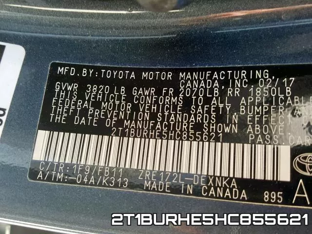 2T1BURHE5HC855621 фото 2