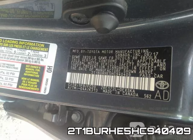 2T1BURHE5HC940409 фото 10