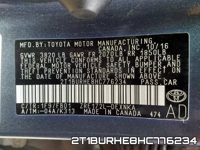 2T1BURHE8HC776234 фото 2