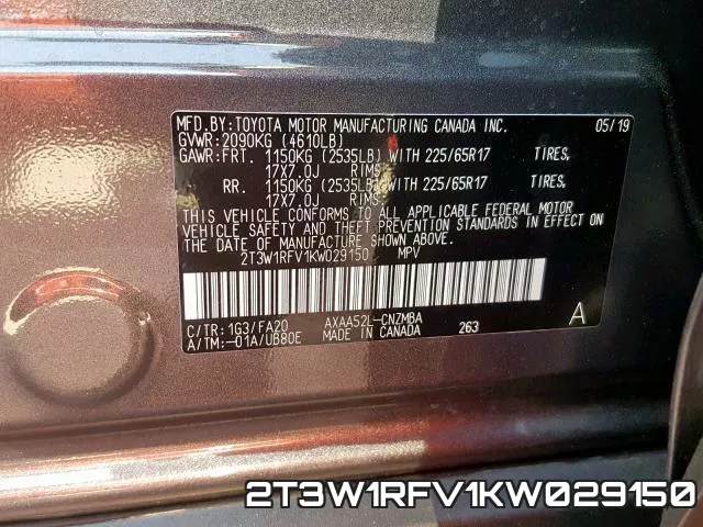 2T3W1RFV1KW029150 фото 2