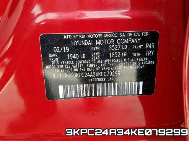 3KPC24A34KE079299 фото 2