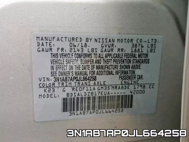 3N1AB7AP0JL664258 фото 2