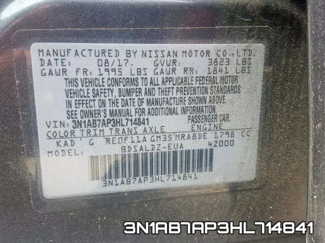 3N1AB7AP3HL714841 фото 2